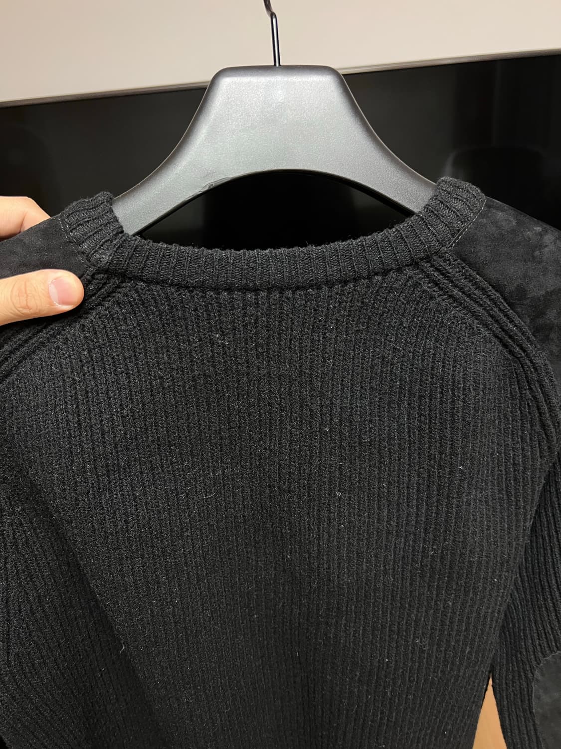 포터리 밀리터리 크루넥 니트 블랙-3사이즈 상품이미지4