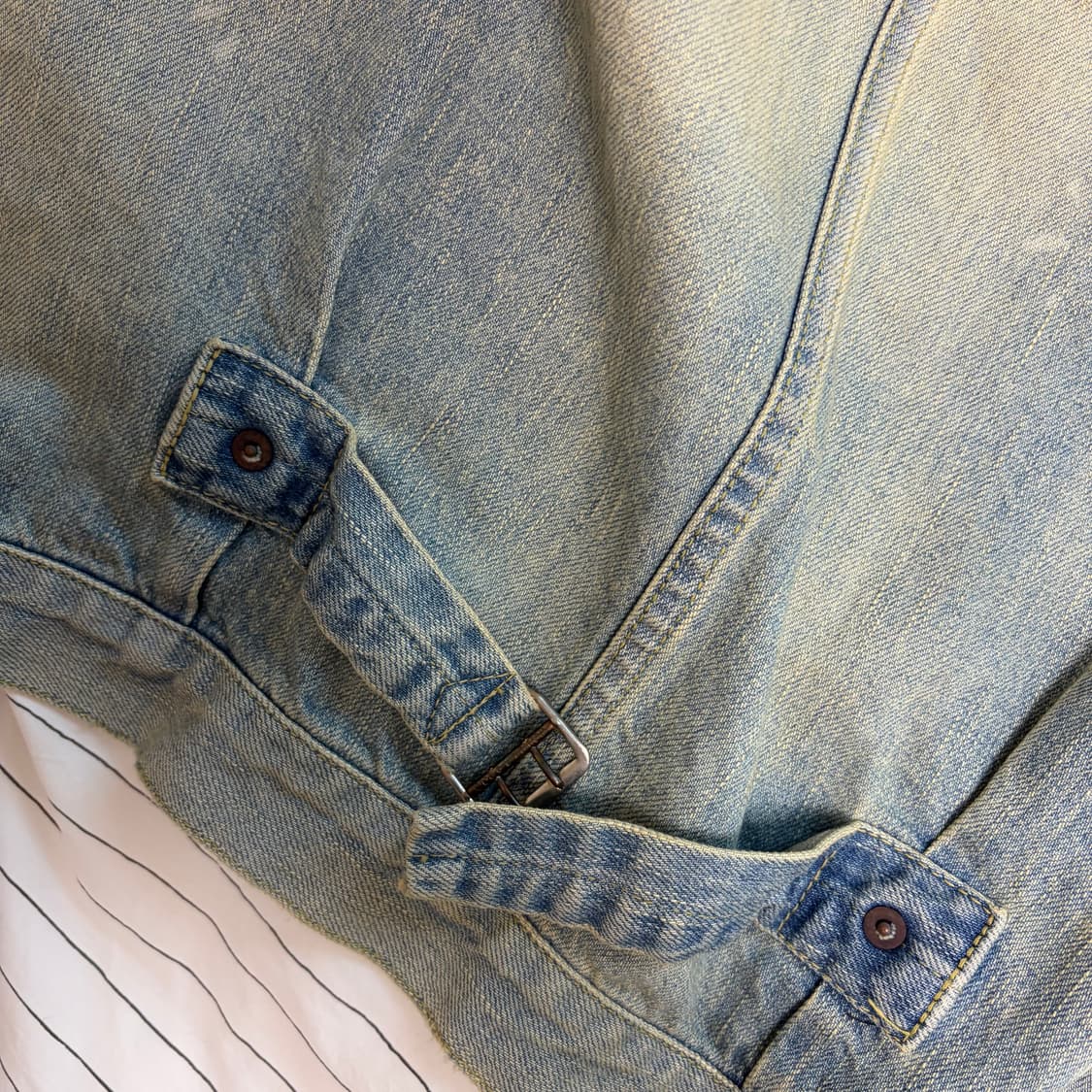 [48] A.PRESSE 아프레쎄 25 데님 자켓 블리치 상품이미지5