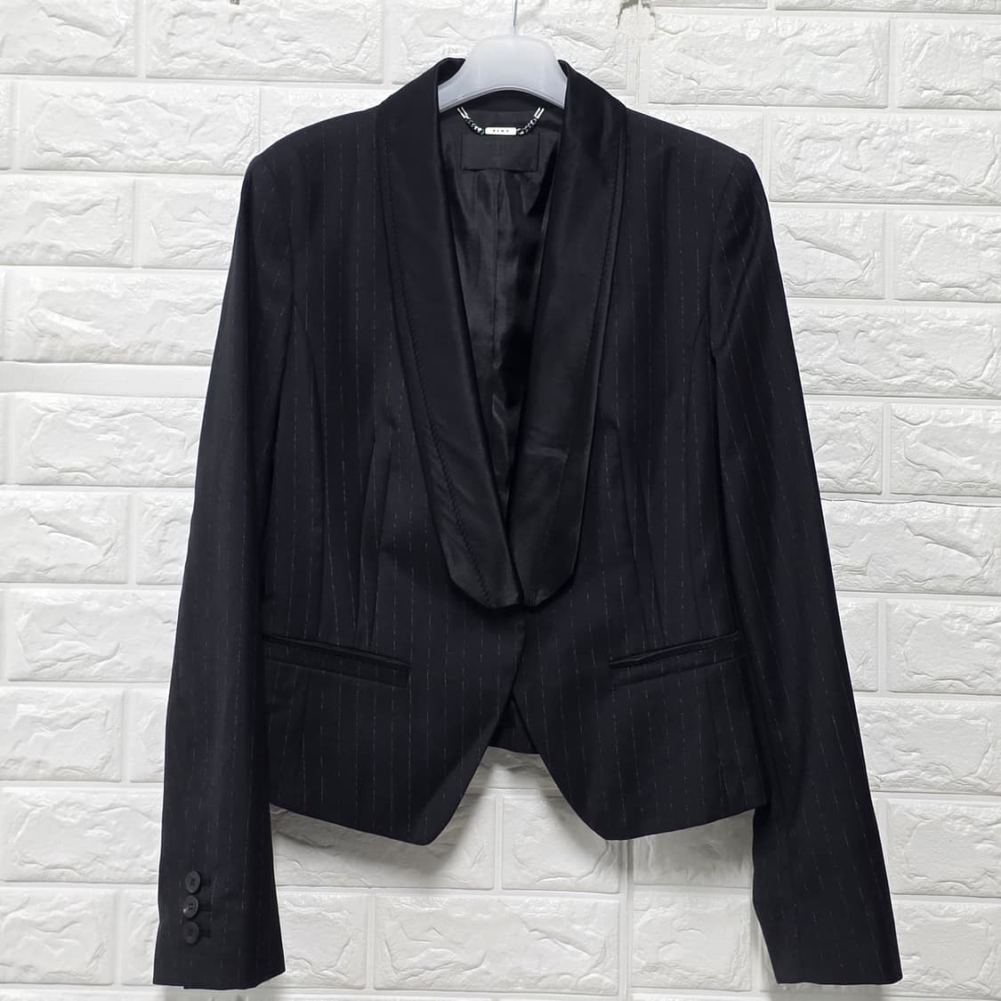 한섬 타임 블랙 스트라이프 여성 자켓 M 상품이미지1