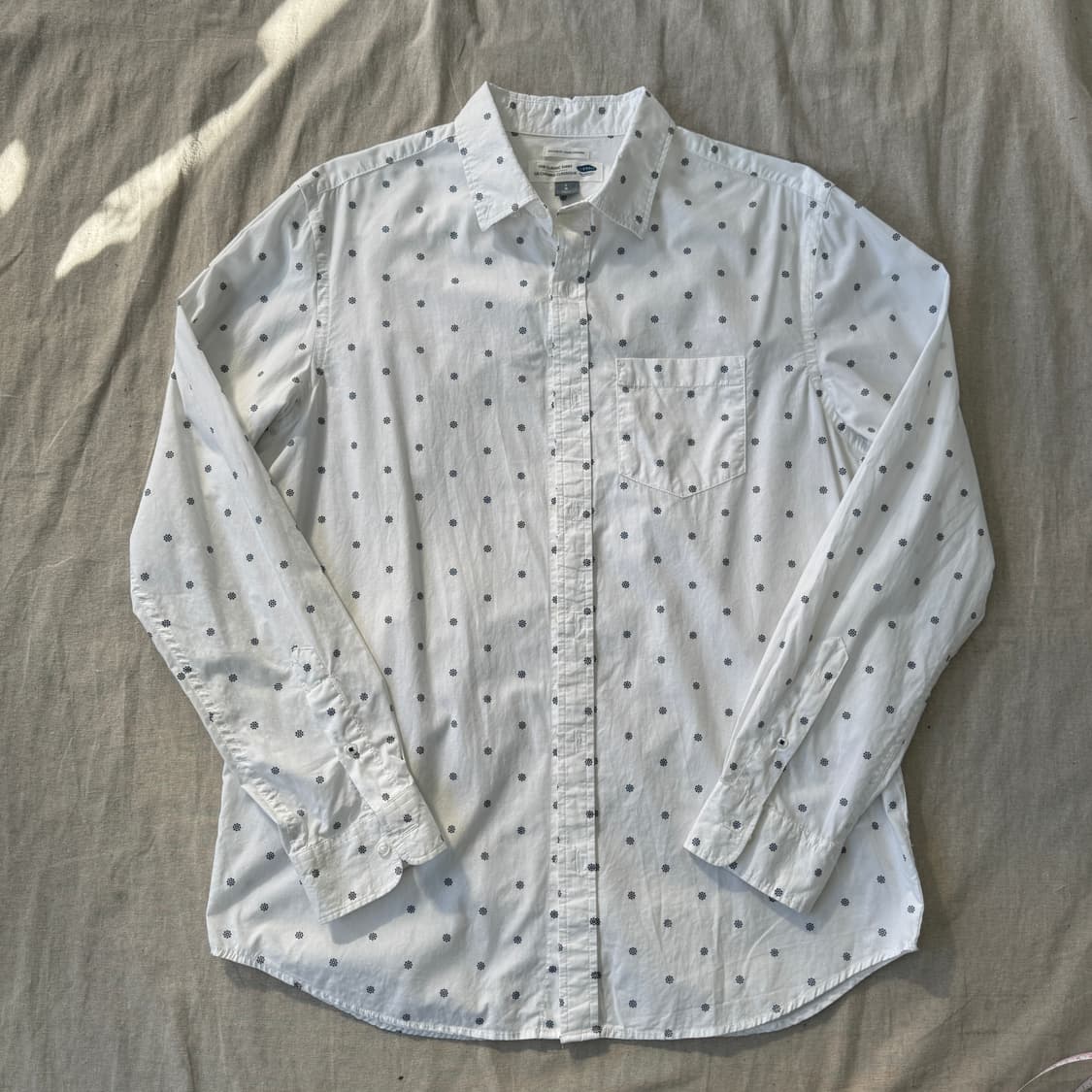 올드네이비 마린패턴 화이트셔츠 L 상품이미지1