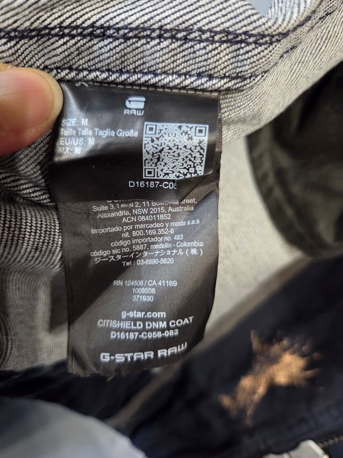 G-STAR네이비 블루 워싱 코트(M)택없음/디피용 상품이미지10