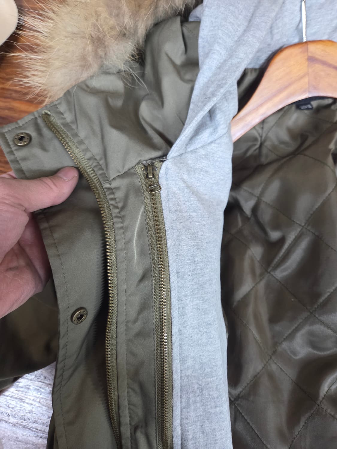 지오송지오 여성 라쿤퍼 야상 후드자켓 66 상품이미지7