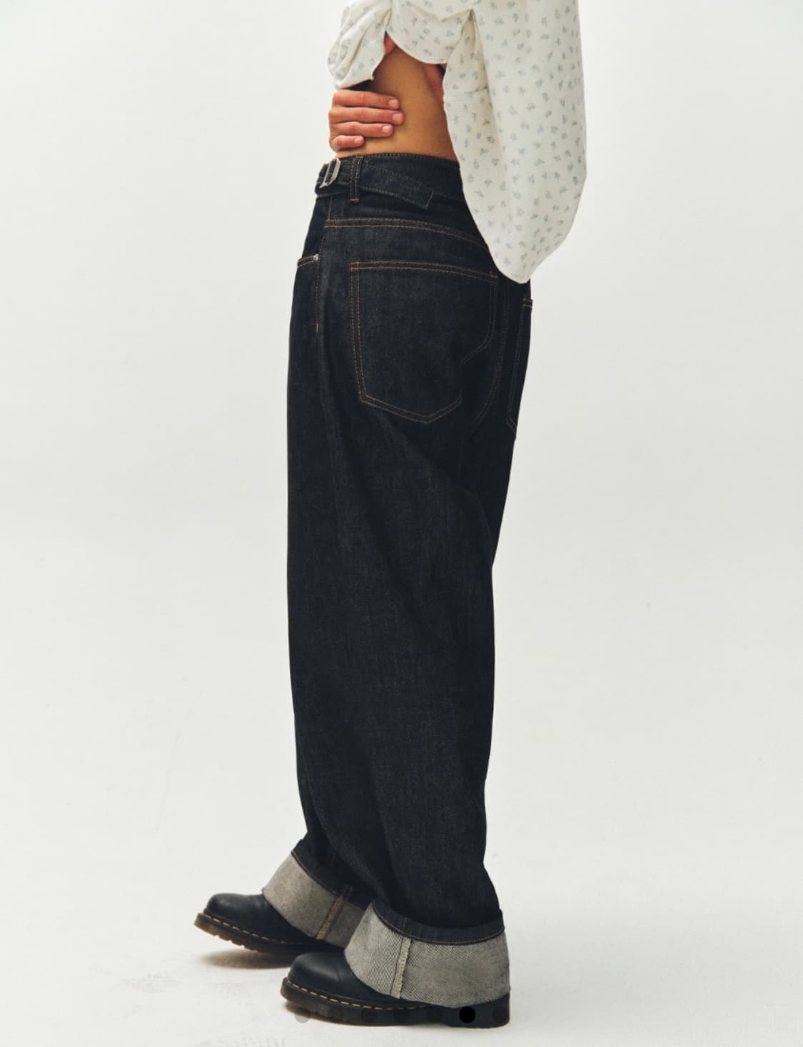 Plzproject side adjust boyfit denim, raw 상품이미지2