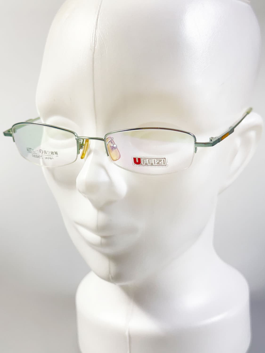 일본제 UFFIZI 반무테 스퀘어 메탈 프레임 빈티지 안경 상품이미지8