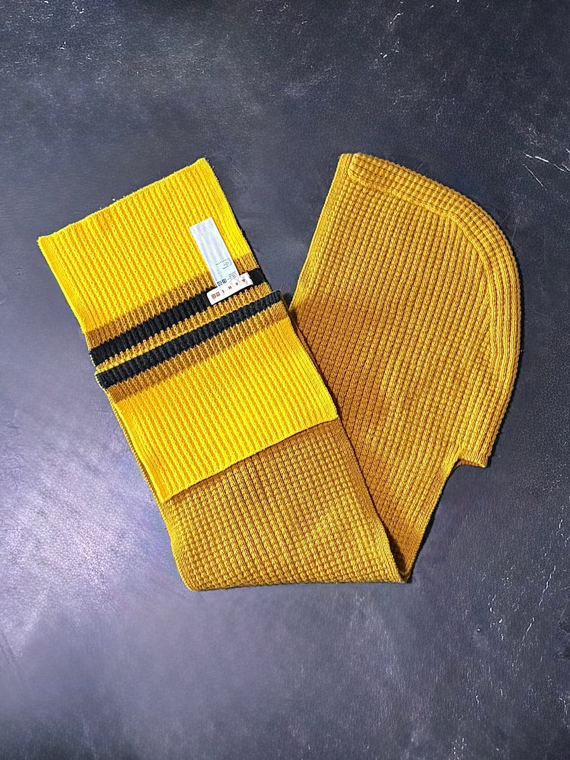 유니클로 마르니 팝콘 니트 스웨터 후드 스카프 머플러 목도리 옐로우 노랑 상품이미지3