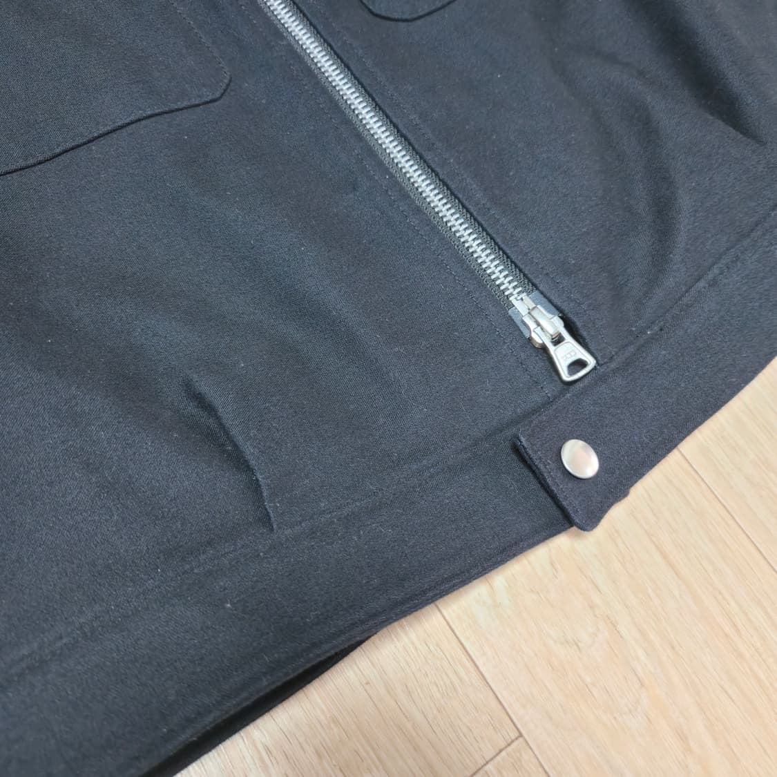 S) BESLOW 블랙 몰스킨 밀리터리 집업 자켓 상품이미지8