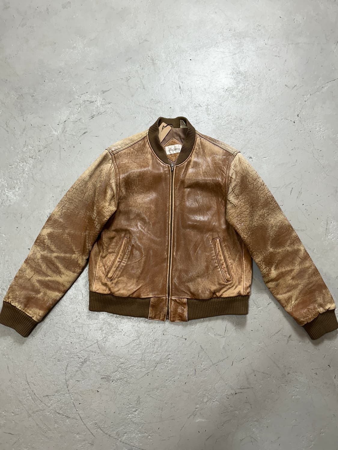 90's 빈티지 레더 봄버 자켓 빈티지 A2 디스 레더 자켓 상품이미지1