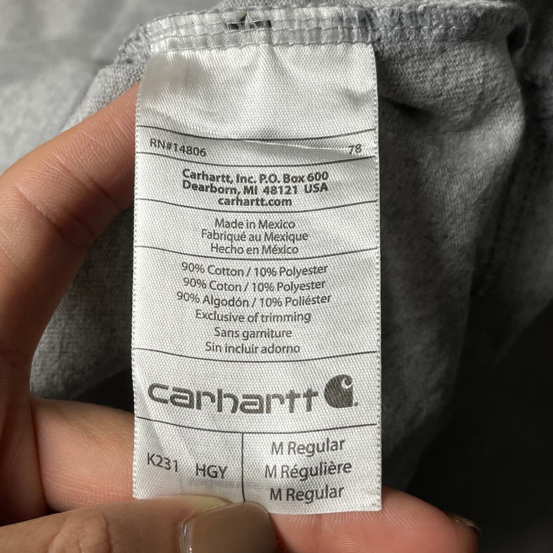 CARHARTT 칼하트 빈티지 그레이 그래픽 긴팔 티셔츠 A00890 상품이미지10