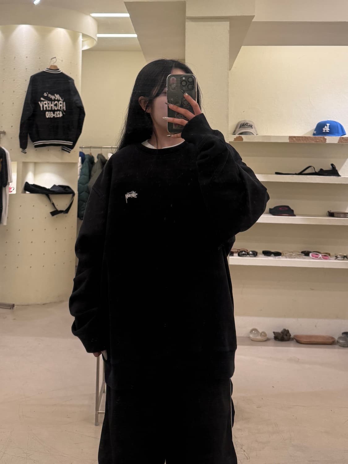 스투시 스몰로고 블랙 스웻 셔츠 U754 상품이미지1