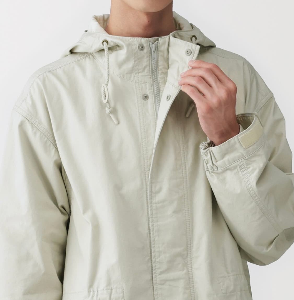 <새상품>SNS인기 무인양품 LABO 코튼 라이트 캔버스 후드 블루종 상품이미지5