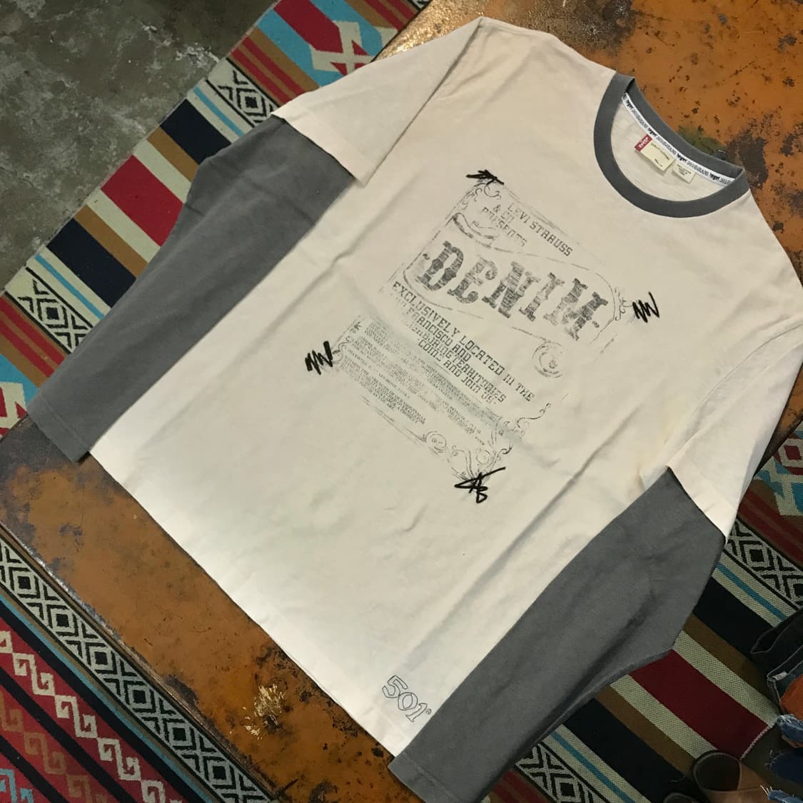 리바이스 베이지 레이어드 롱 슬리브 남성 105 사이즈  상품이미지4