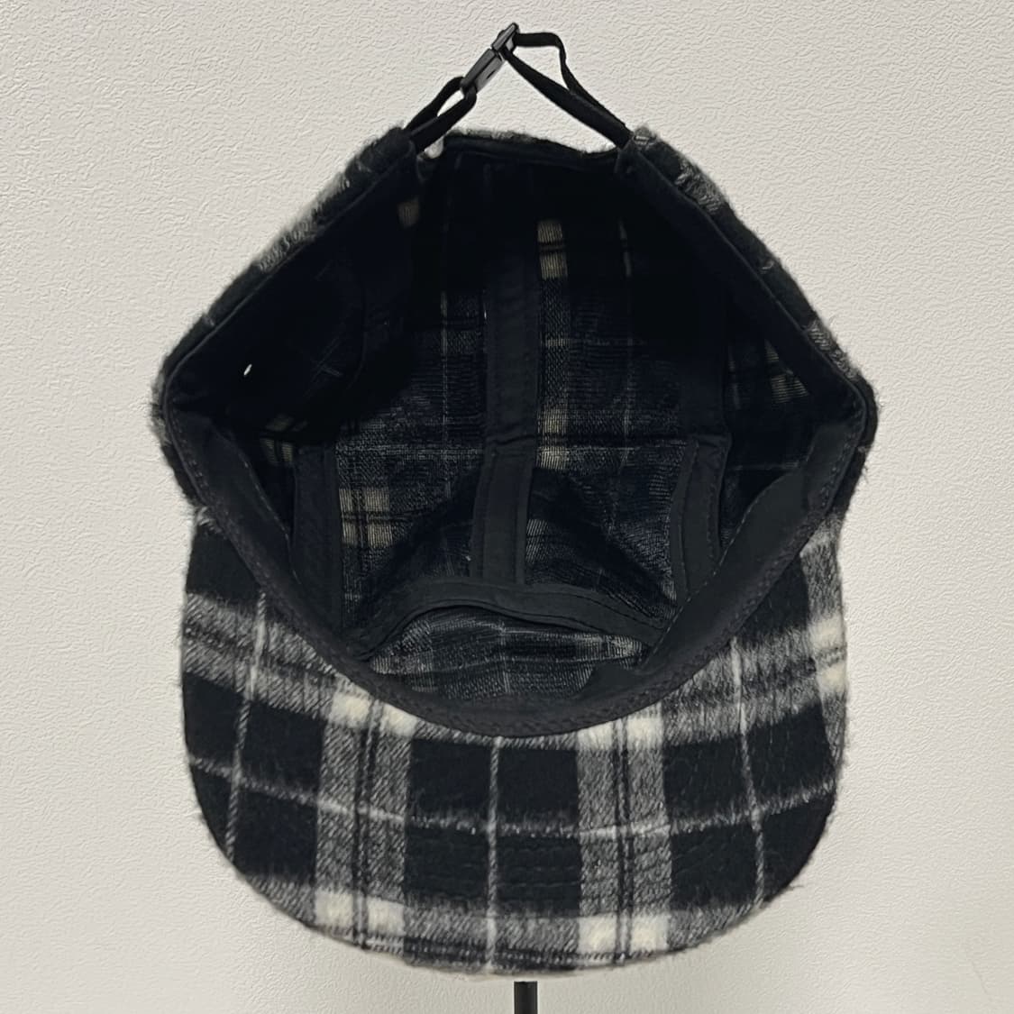 슈프림 2007 울 글랜 체크 캠프캡 블랙 상품이미지6