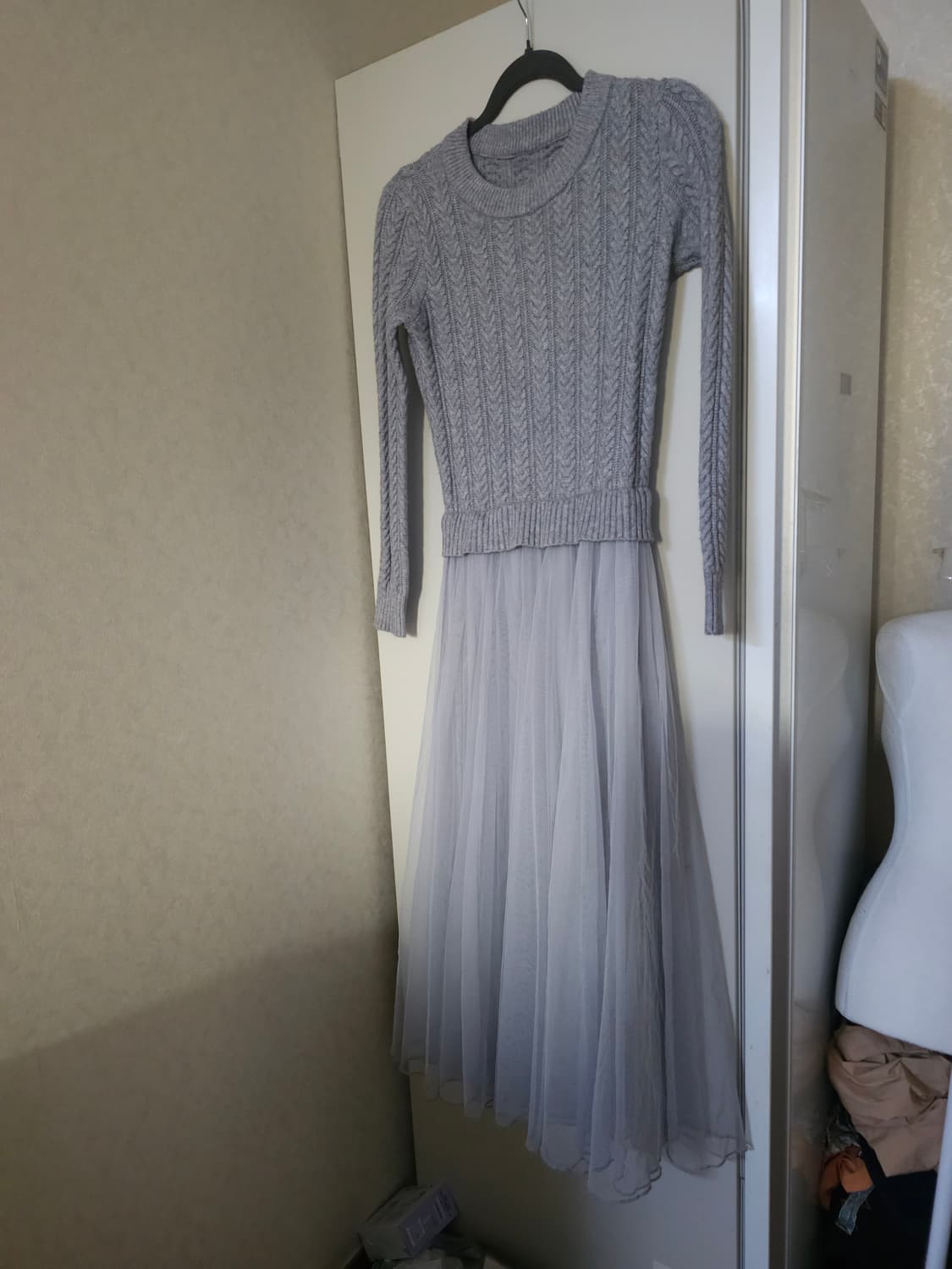 니트 샤 원피스 그레이 상품이미지1