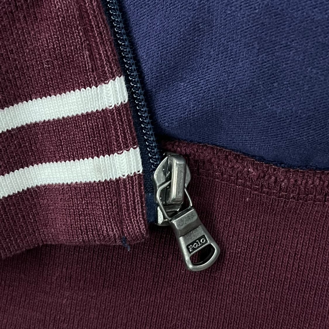 폴로 랄프로렌 네이비 버건디 코튼 면 집업  상품이미지7