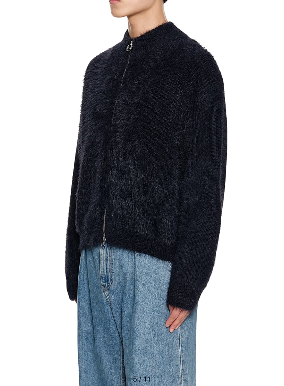 [구매] 우영미 / 24fw 네이비 하이넥 집업 스웨터 48 상품이미지1