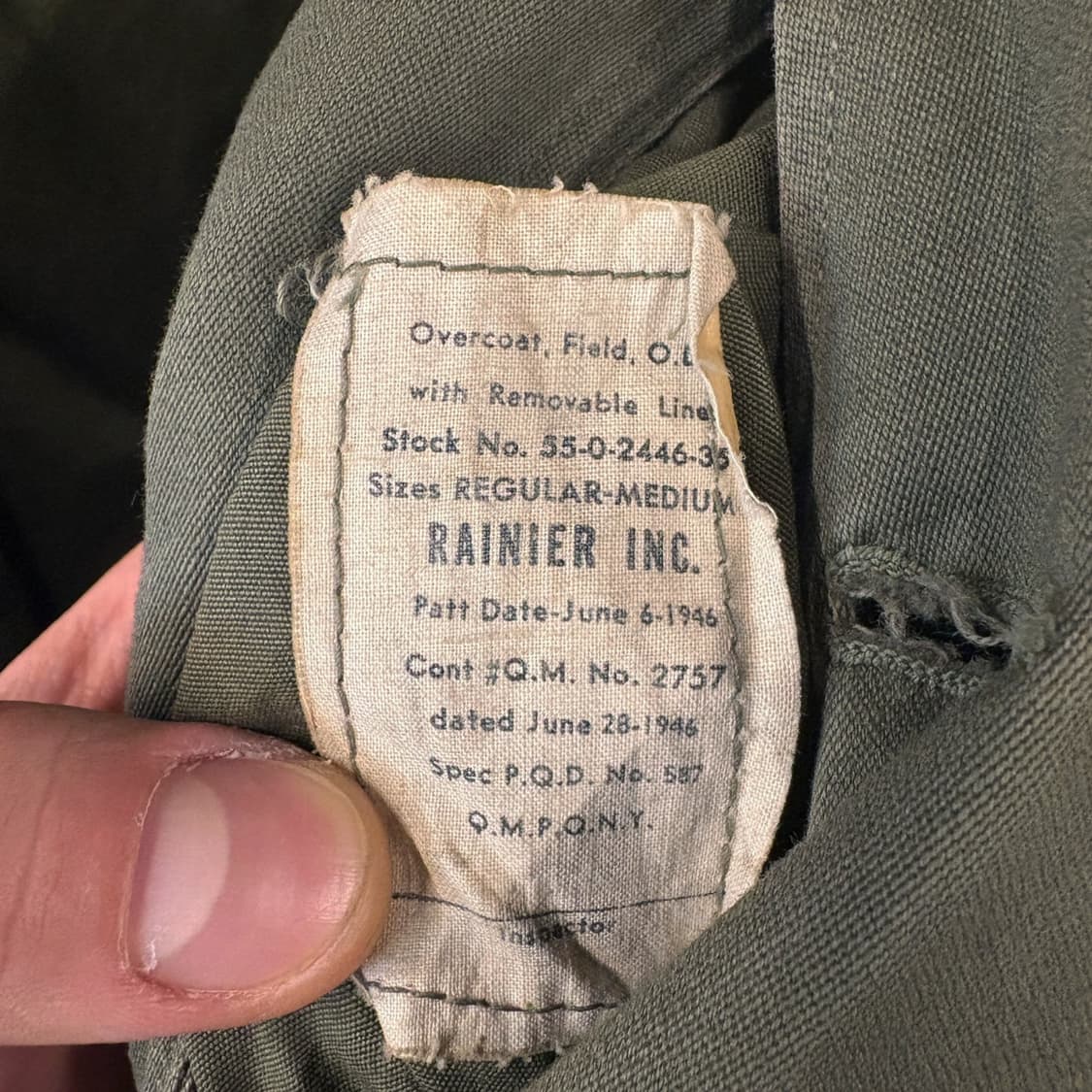 40s 오리지널 밀리터리 한국전쟁 미군장교 코트 1946년 모델 N439 상품이미지10