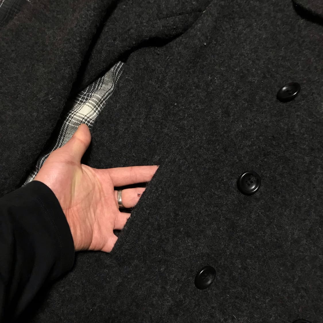 유니클로 재팬라인 다크그레이 모헤어 스탠다드 피코트 상품이미지3