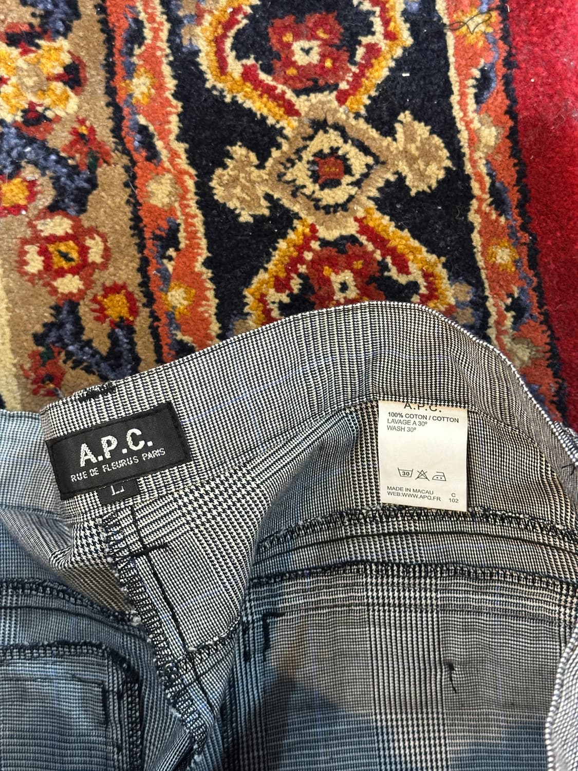 A.P.C 아페쎄 체크 패턴 바지 L 상품이미지3