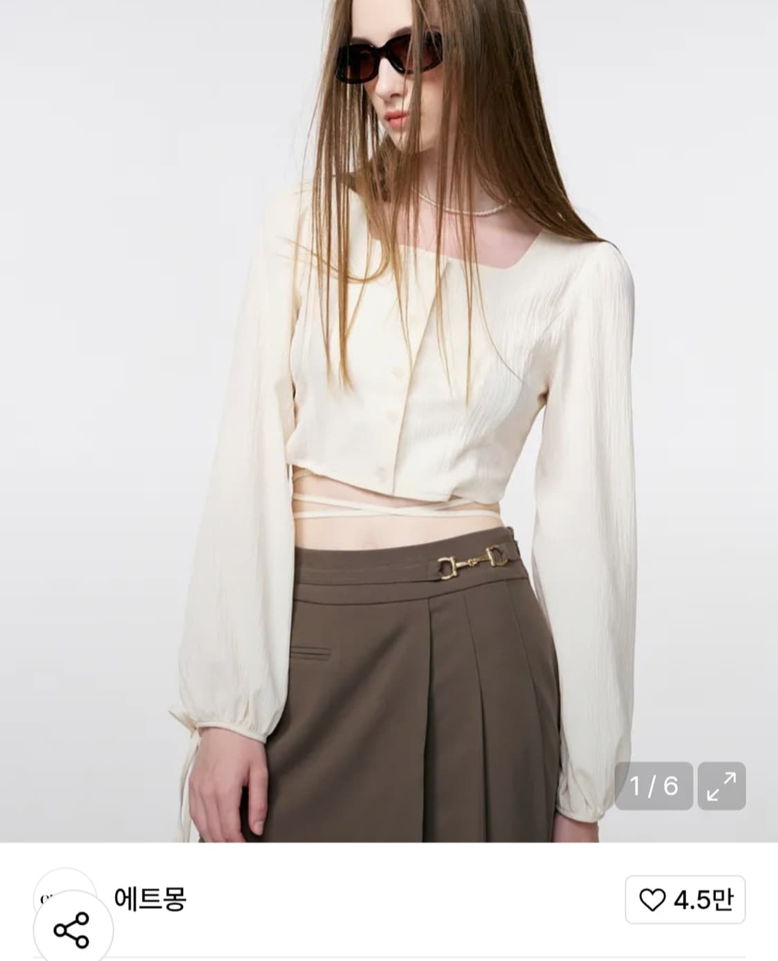 에트몽 크롭 블라우스 상품이미지3