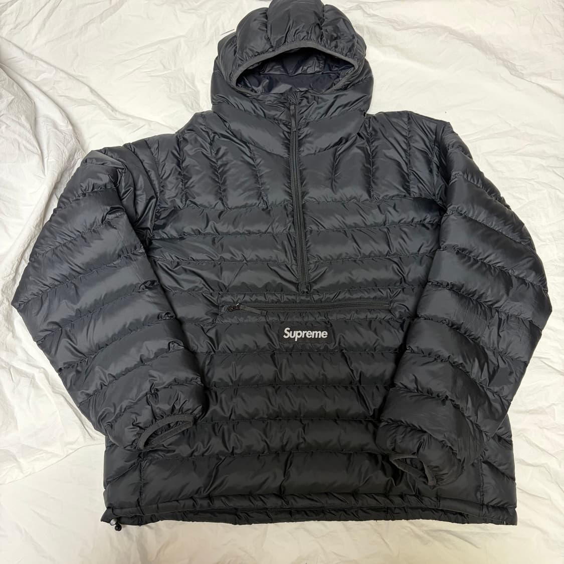슈프림 24fw 마이크로 다운 하프 집 후드 풀오버 블랙 패딩 m 상품이미지2