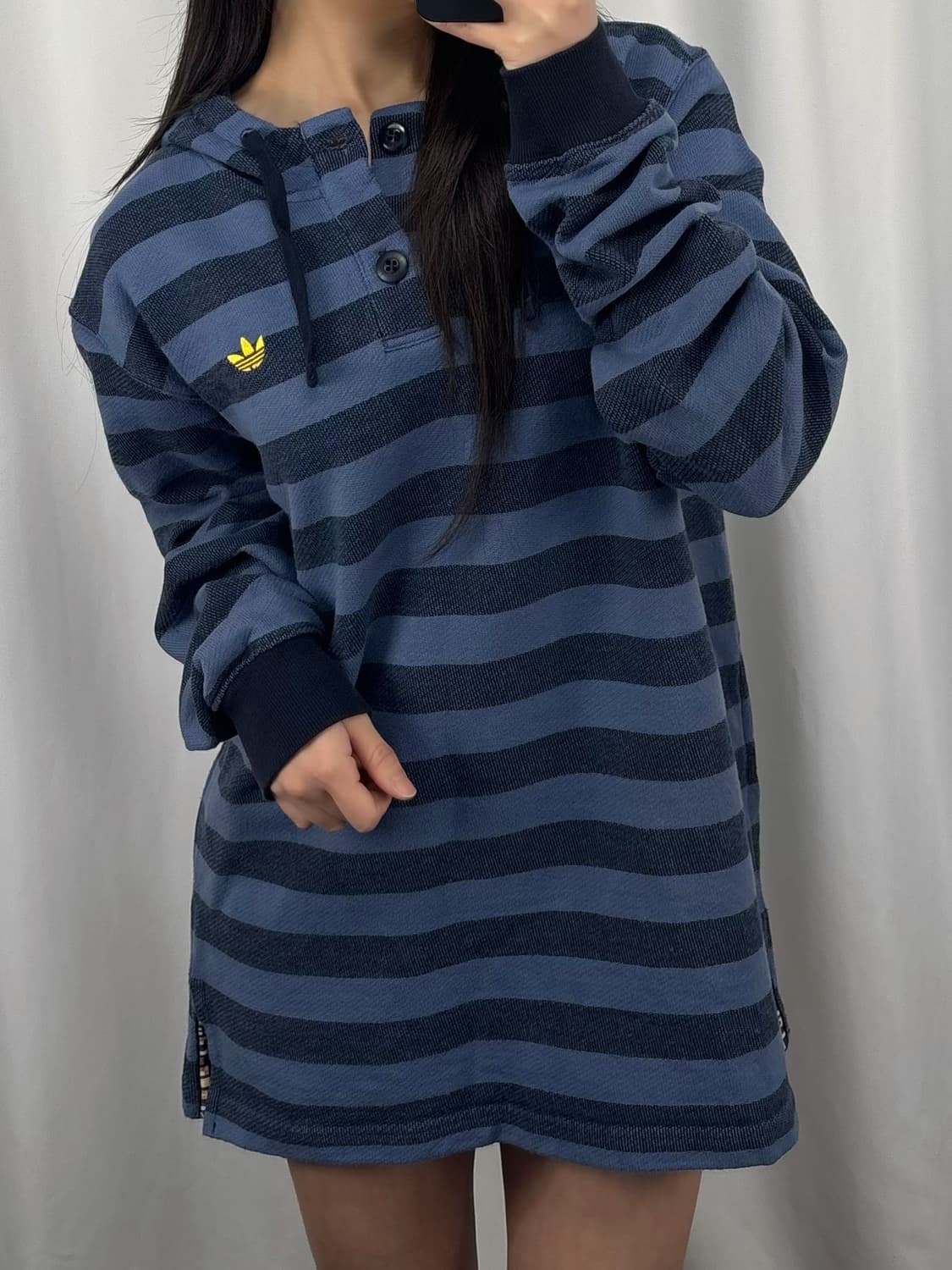 아디다스 블루 스트라이프 니트 후드 상품이미지1