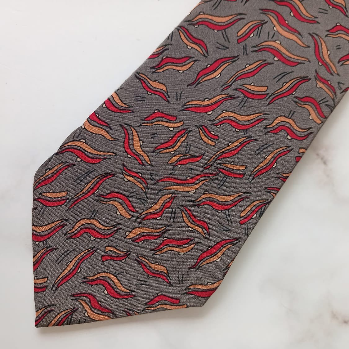 크리스찬 디올 실크 브라운 패턴 넥타이 8cm A~B등급 E838 상품이미지5