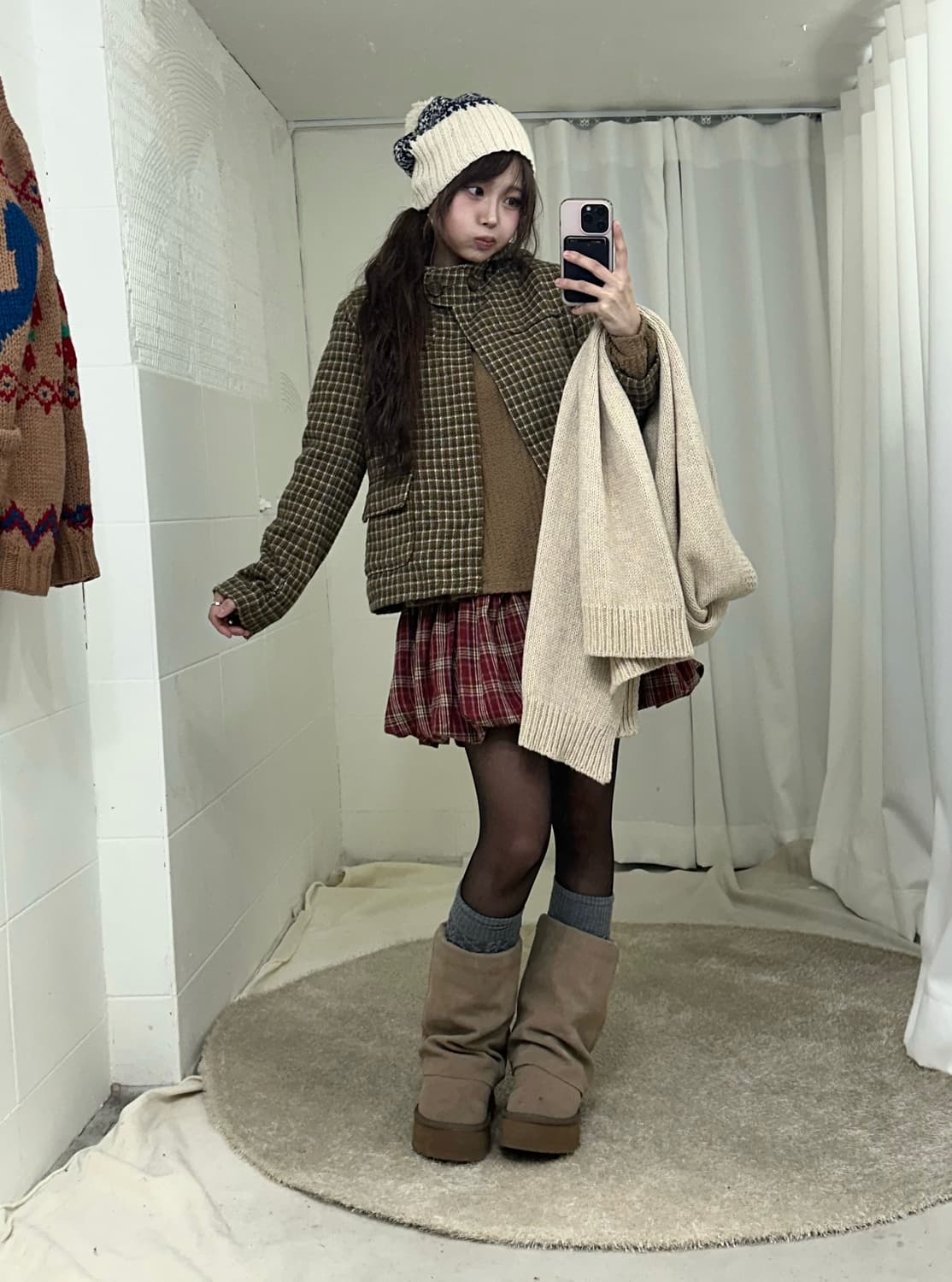 딸기다람쥐 베이지 코위찬 모리걸 연말 코디세트 상품이미지2