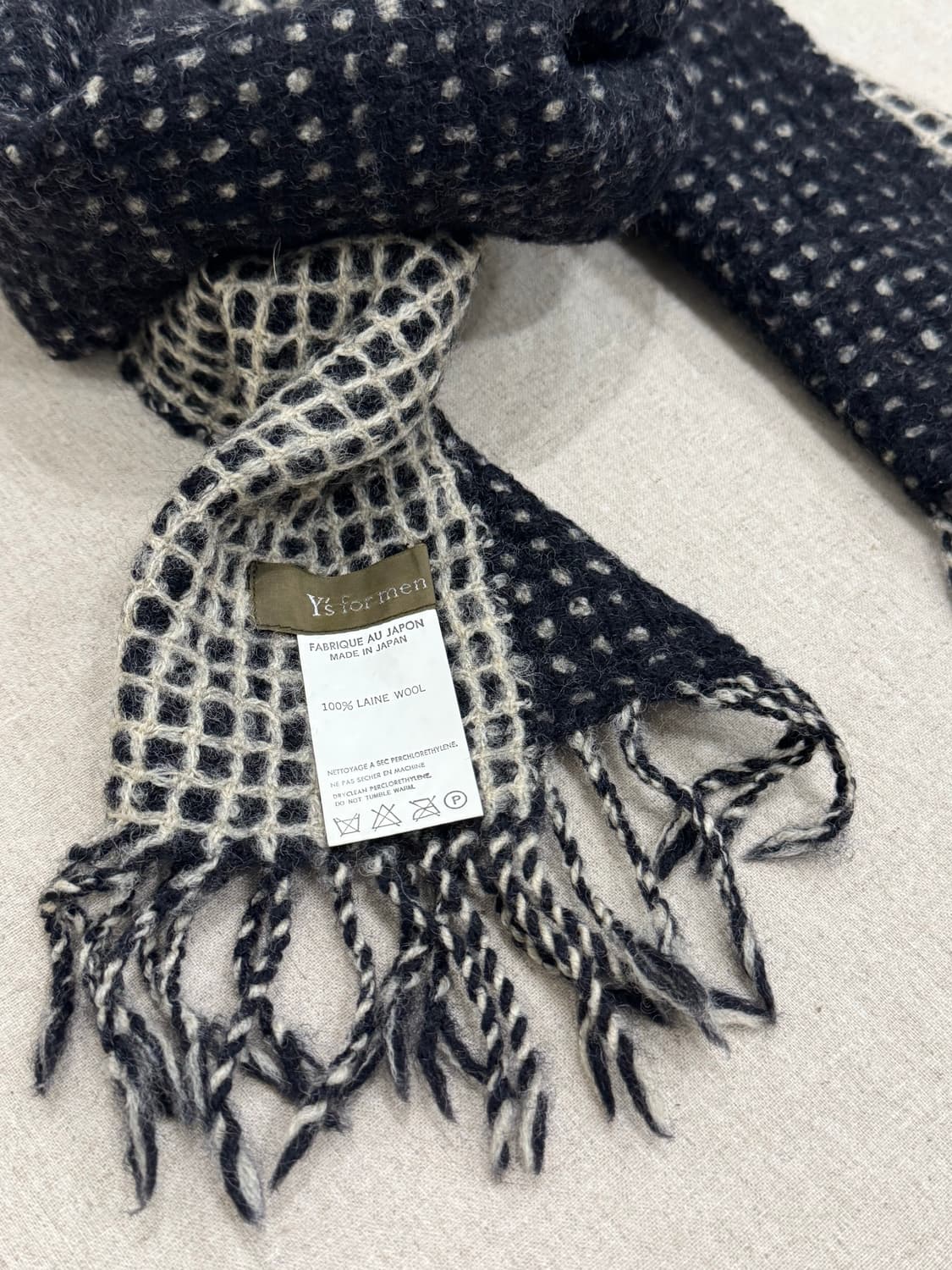 요지야마모토 00s 울 네트 머플러 상품이미지4