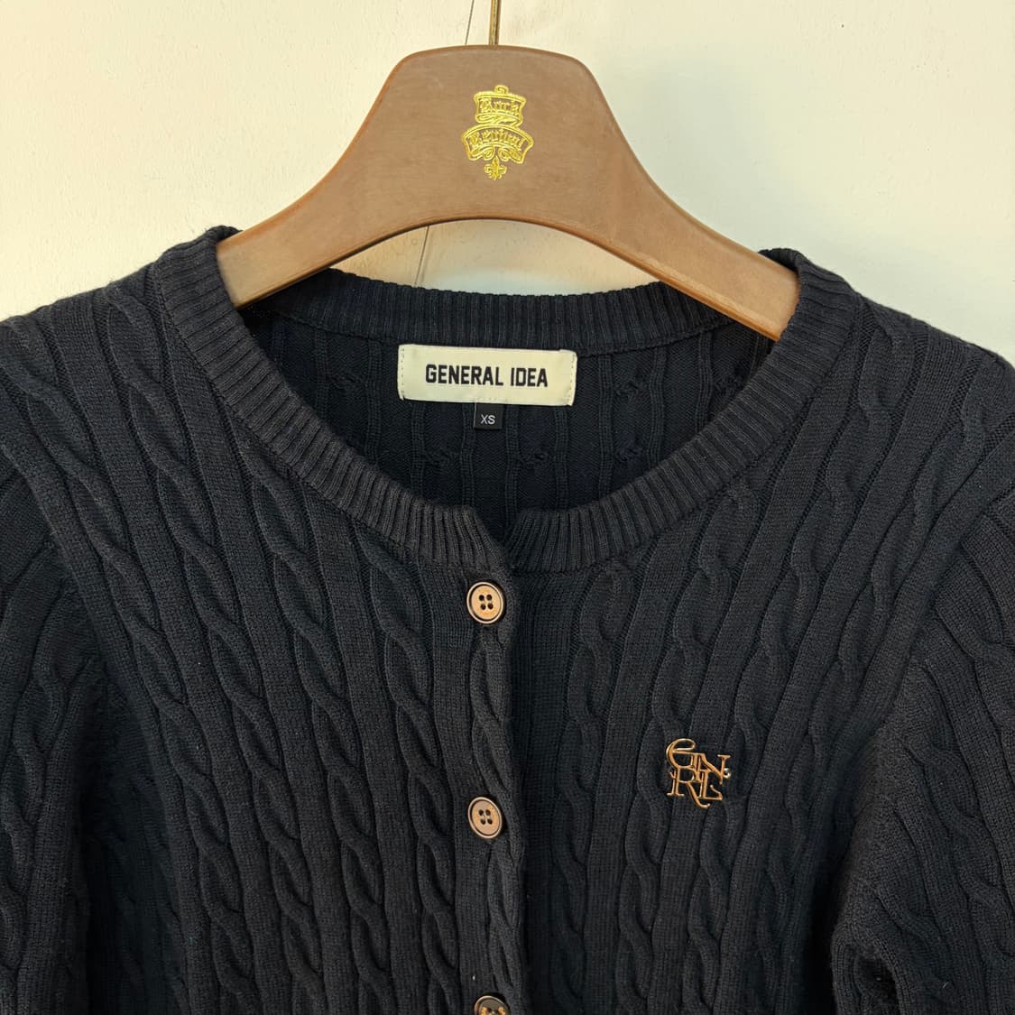 제너럴아이디어 블랙 케이블 가디건 상품이미지2