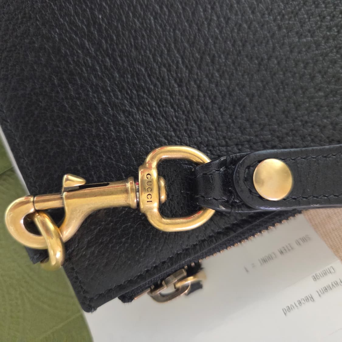 구찌 마몬트 블랙 레더 클러치백 풀박스 상품이미지4