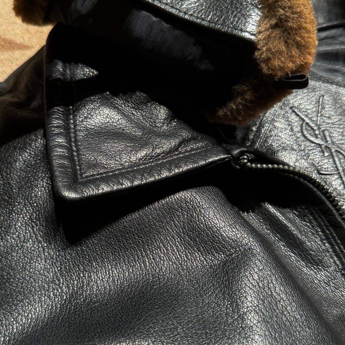 YSL 입생로랑 산양가죽 레더 카 코트 105 자켓 상품이미지5