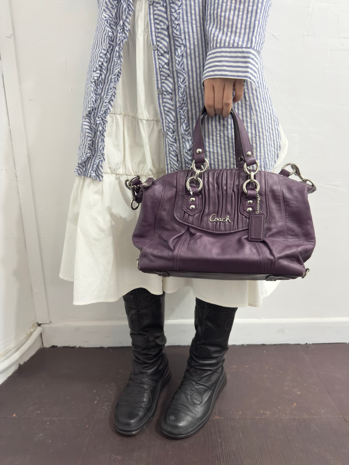 coach purple leather bag 상품이미지1
