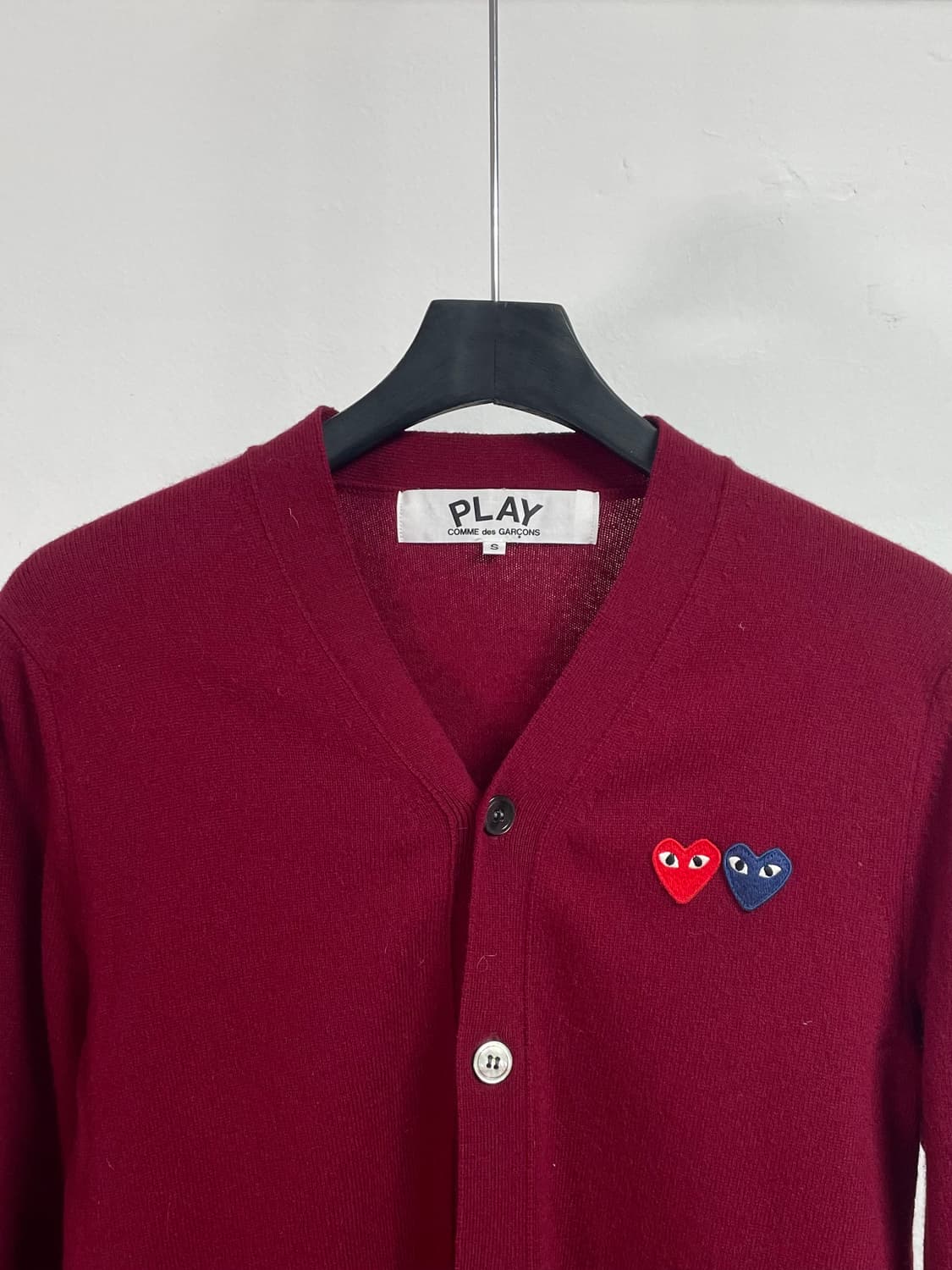 꼼데가르송 더블와펜 버건디 울 가디건 (on.460) 상품이미지2