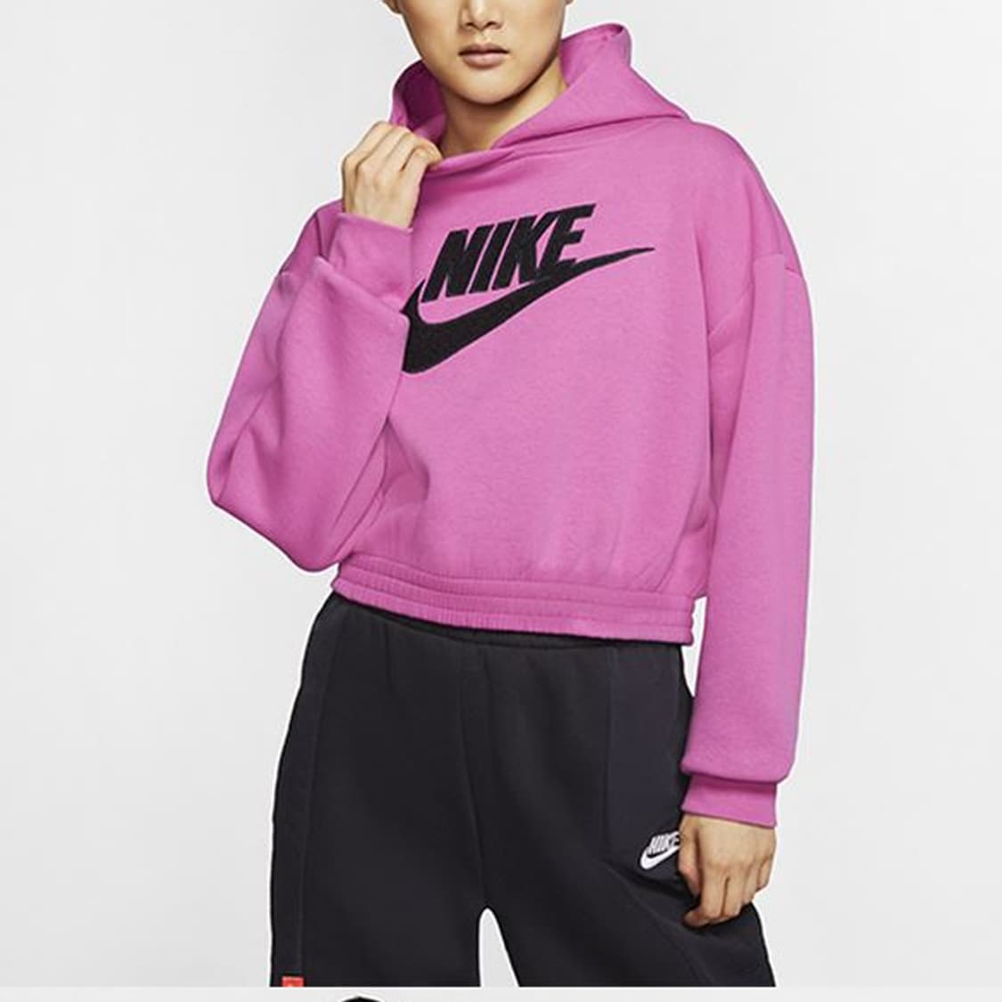 나이키(NIKE) 기모 여성 크롭 후드티 핑크 S 상품이미지1