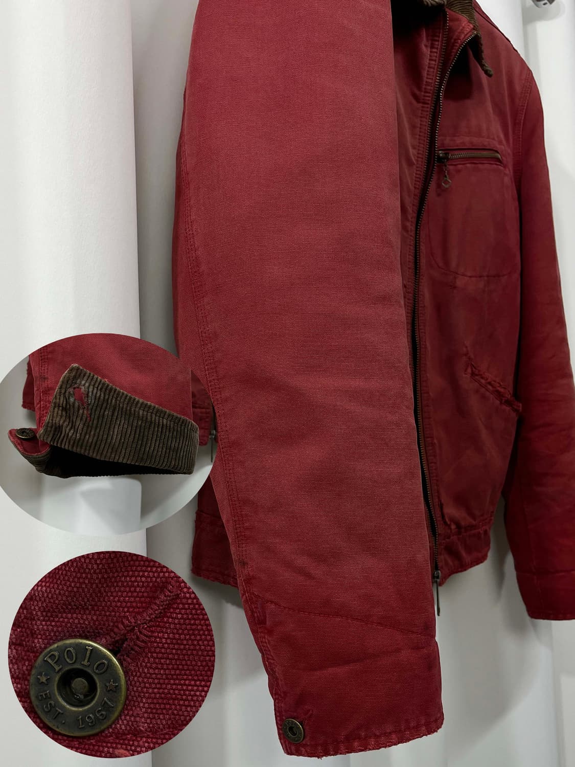 90's 폴로 랄프로렌 91-b 살몬핑크 디스트레스드 디트로이트 워크자켓 상품이미지6