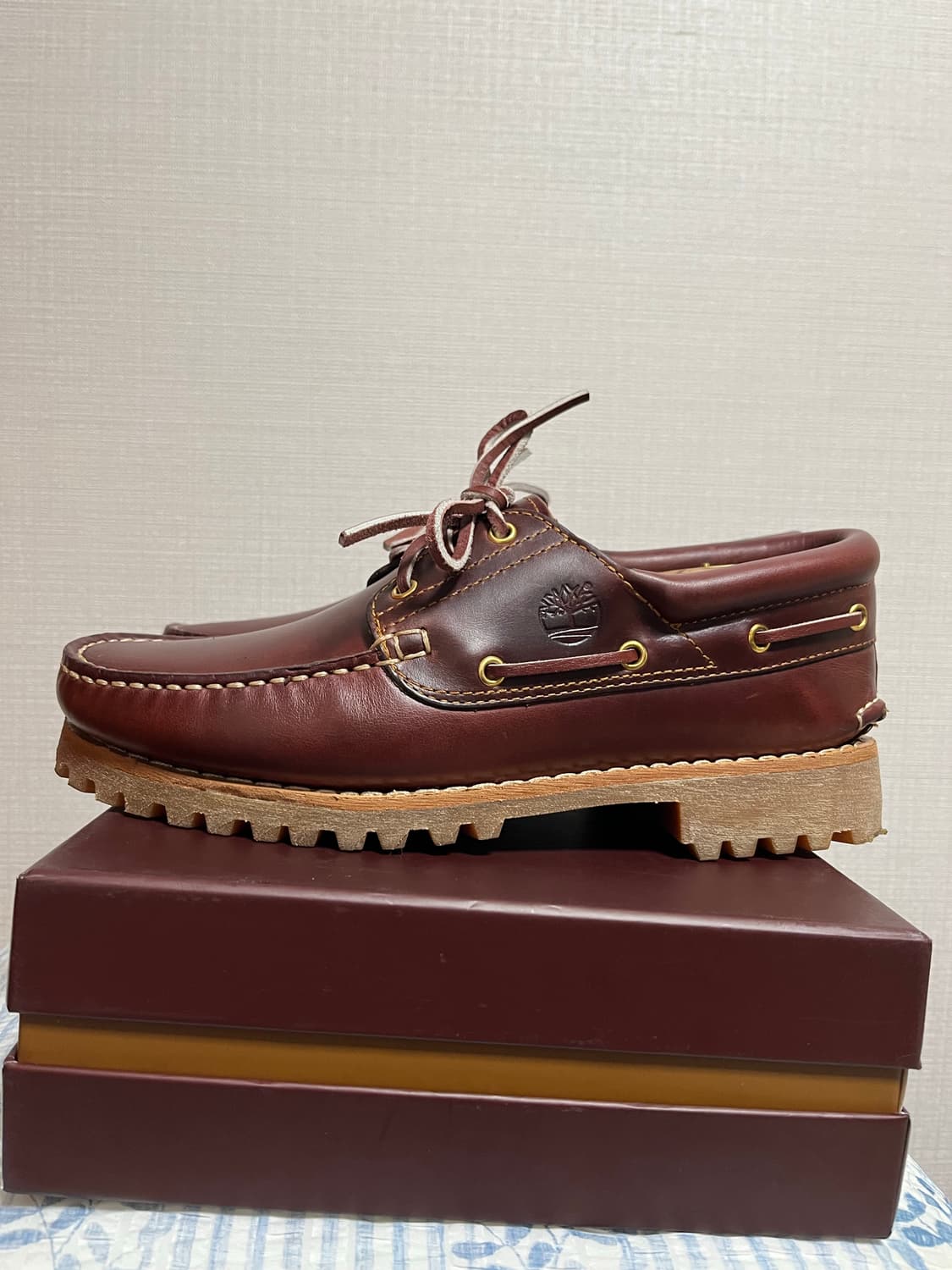 팀버랜드 3아이 보트슈즈 버건디 42(265)사이즈 상품이미지3