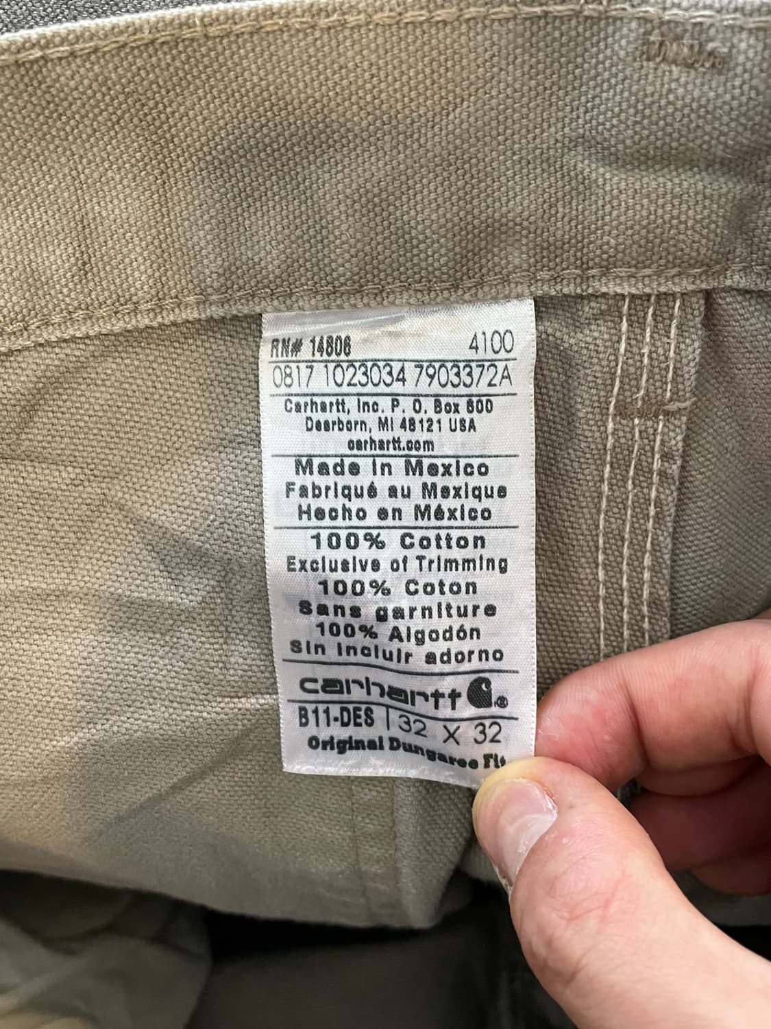 칼하트 베이지 카펜더 팬츠 상품이미지2