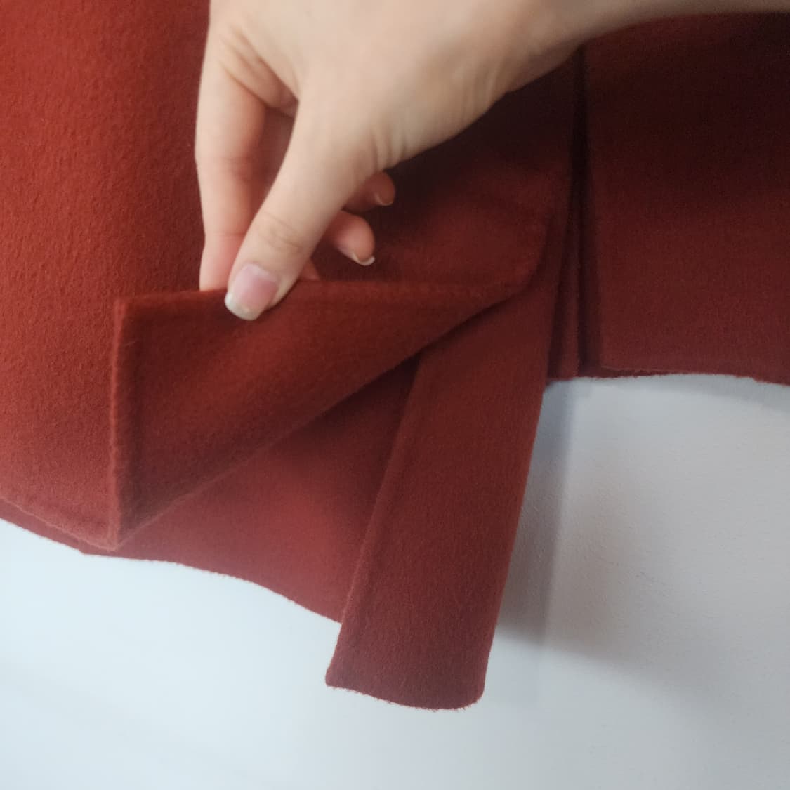 200C 레드브라운 울 코트 상품이미지5