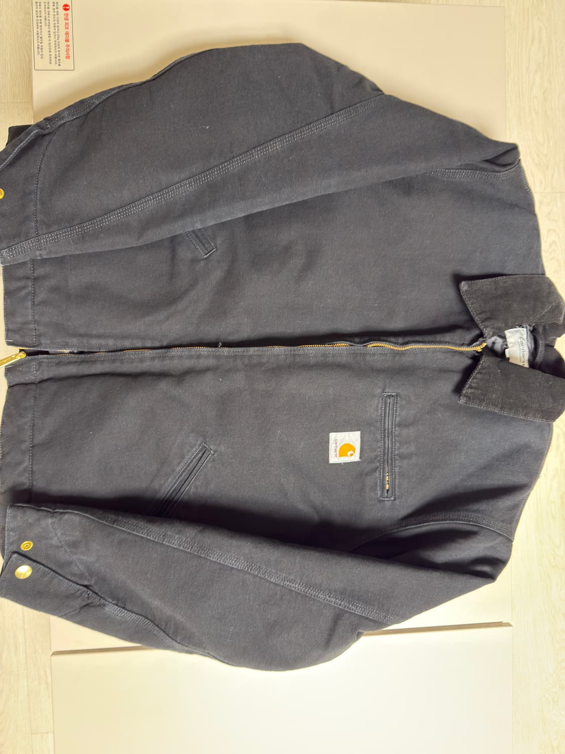 칼하트 WIP 오가닉 디어본 캔버스 OG 디트로이트 자켓 블랙 에이지드 상품이미지1