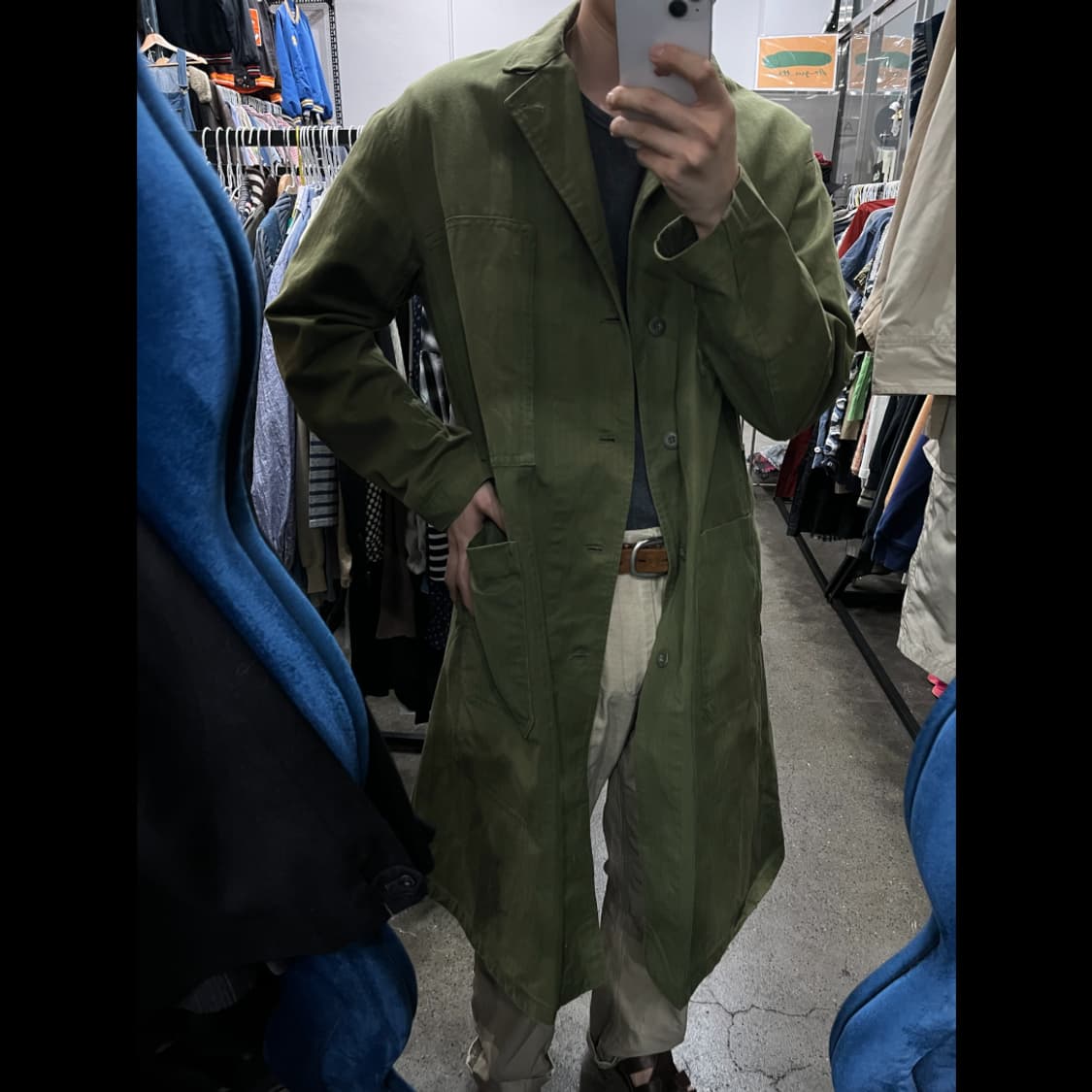 Back Number 헤링본 Washi Denim 밀리터리 코트  상품이미지2
