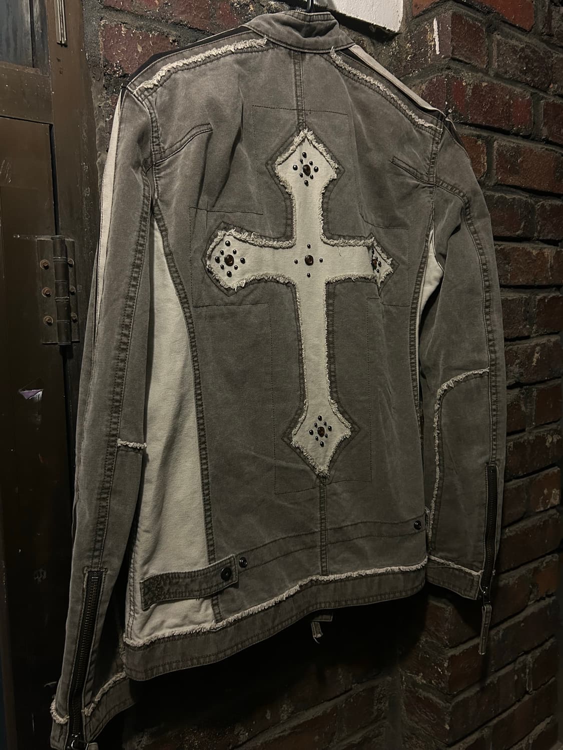 *rare* 2000s 니콜클럽 크로스 큐빅 락시크 데님 자켓  상품이미지3