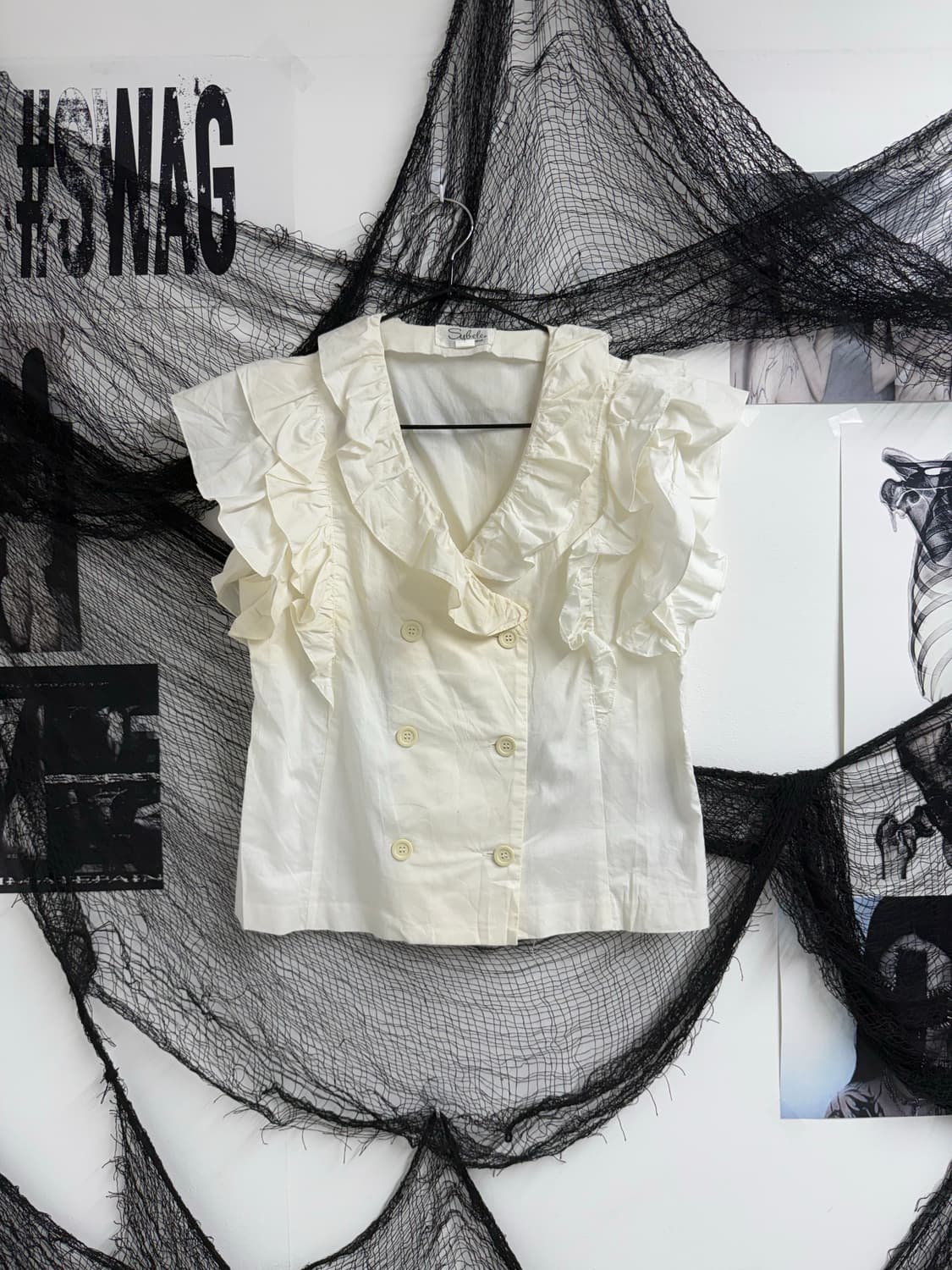 Frill detailed beige blouse 상품이미지2