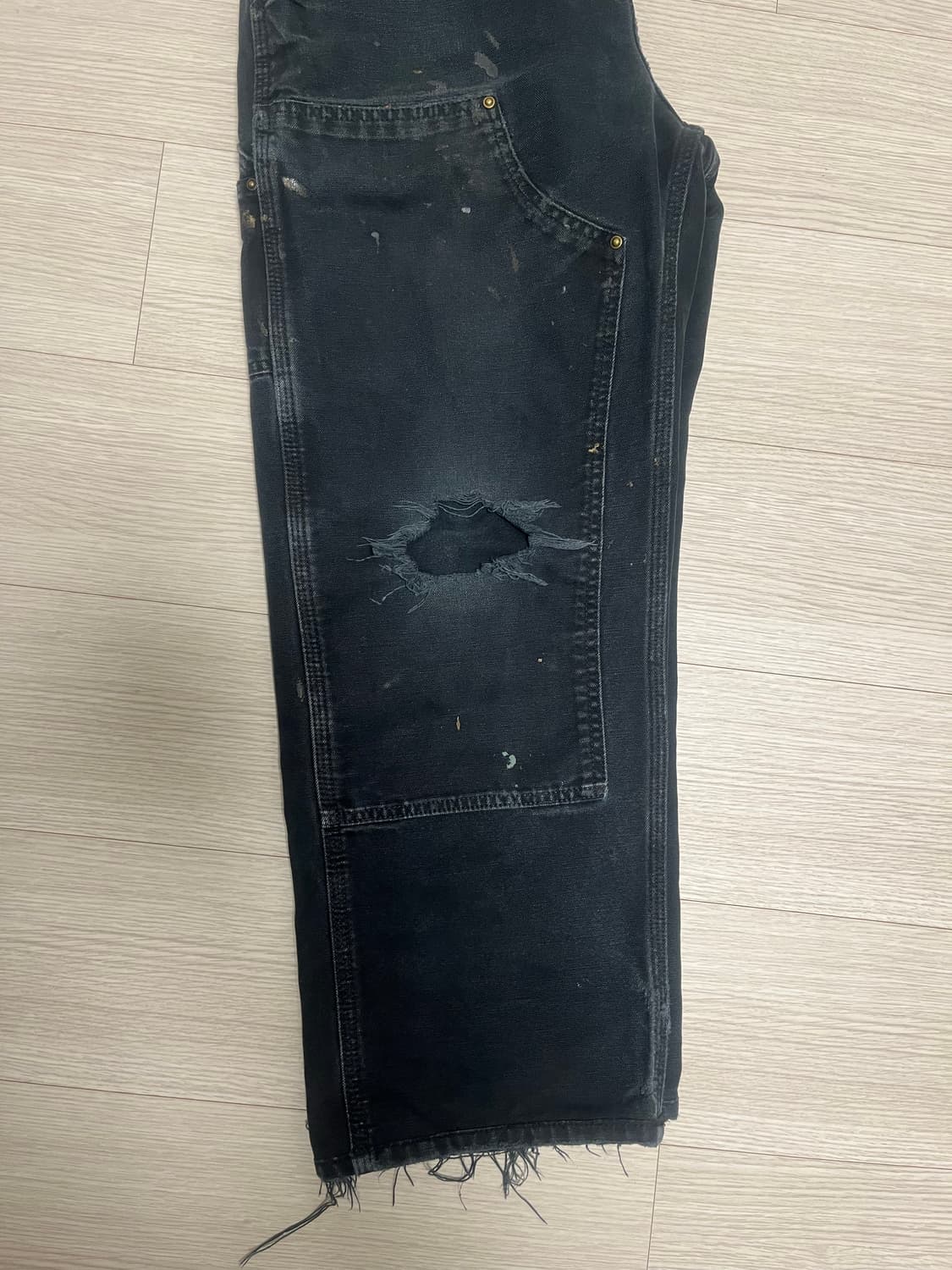 OG 칼하트 블랙 더블니 팬츠 칼하트 하드페이드 썩블니 상품이미지6