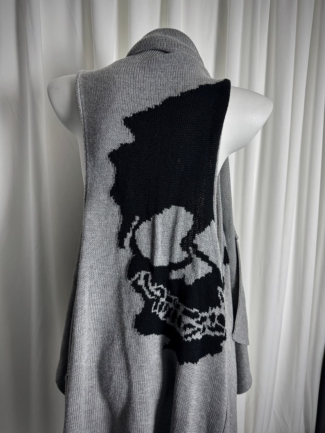 Gray skull knit cardigan 상품이미지4