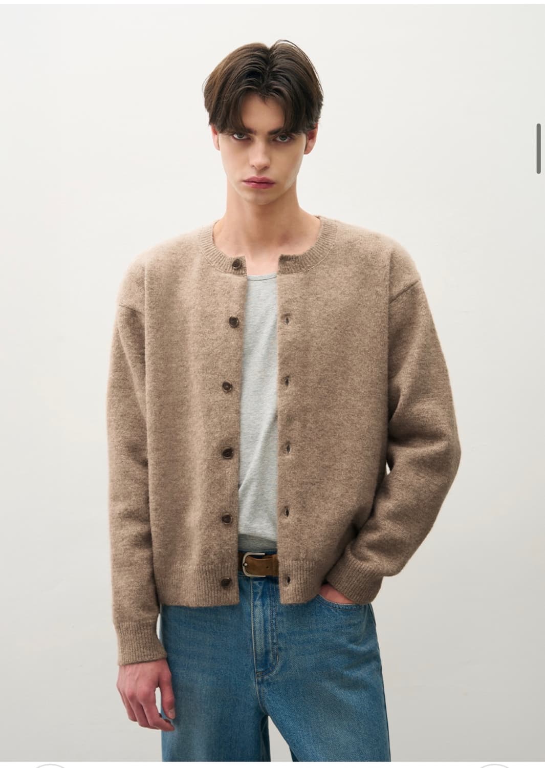 (L) 드로우핏 어베인 울 크롭 니트 가디건 [BEIGE] 판매 상품이미지6