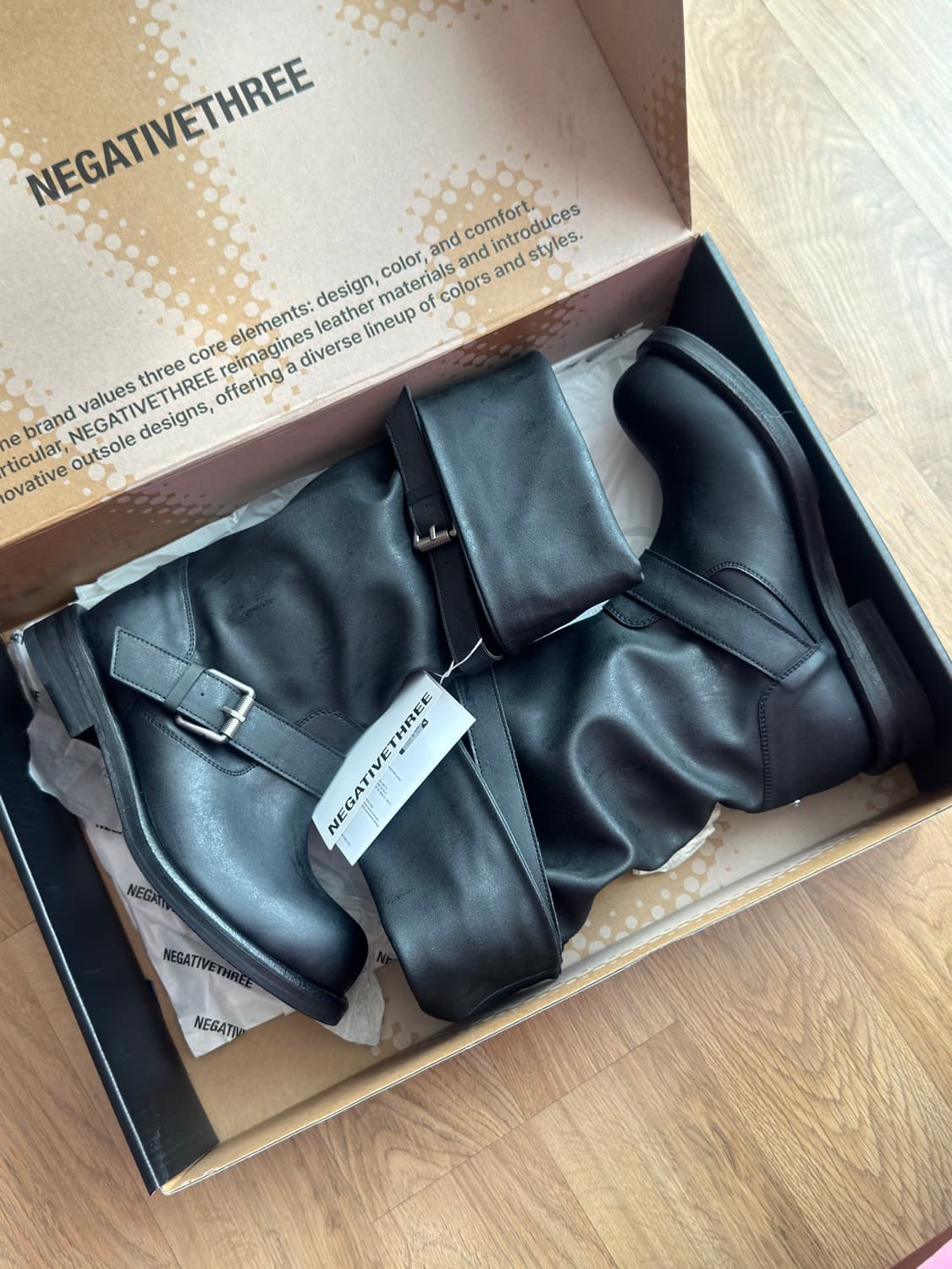 네거티브쓰리 슬라우치 롱 부츠 블랙 230 상품이미지2