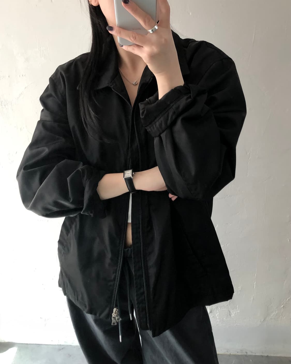 Prada 프라다 블랙 나일론 블루종 자켓 상품이미지1