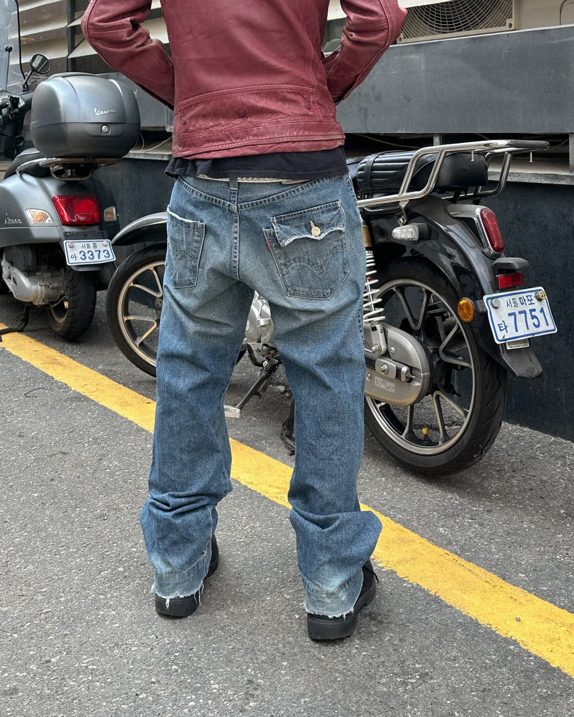 리바이스 워시드 데님 팬츠 상품이미지2