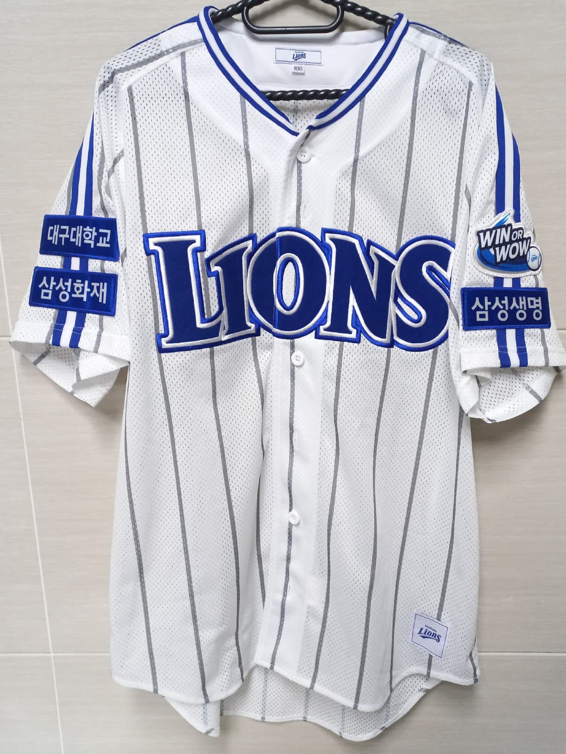 새상품급 삼성라이온즈 02올드홈 유니폼 노마킹 100/L 상품이미지1