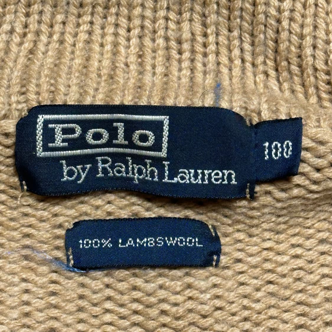 100 폴로랄프로렌 램스울 베이지 숄더넥 가디건 상품이미지4